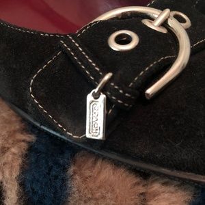 COACH Black Suede Flats